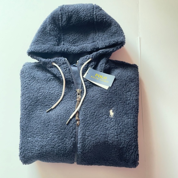 Polo Ralph Lauren Retro Pile Sherpa Fleece Hooded Jacket Large - Picture 11 of 12